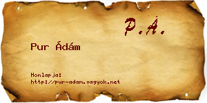 Pur Ádám névjegykártya